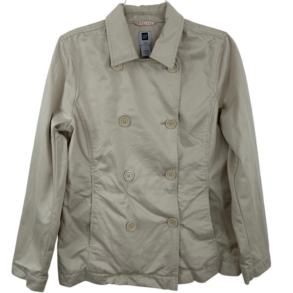 Gap Factory Double Breasted Peacoat Jacket Neutral Classic Women Large